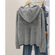 Shechi hooded sweater 2025 autumn new women's loose style dropped shoulder sleeves contrast stitching top