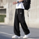 
POUM casual pants men's spring and autumn summer style breathable drape straight-tube quick-drying ice silk pants versatile sports casual pants CJ-6630 black XL