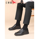 Red Dragonfly Men's Shoes Commuting Leather Shoes Men's New Genuine Leather Breathable Business Casual Shoes Soft Sole One-Step Comfortable 42