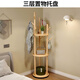Quanpinwu solid wood rotating clothes rack floor-standing vertical coat rack clothes rack bedroom special clothes drying advanced storage walnut 1