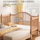 Qiu yinging beech wood splicing bed crib crib твердое дерево детское кровать Расширенная боковая кровать поднятая ограждение для подъема и опускания комаровной сети с сетью односпальной односпальной кровати + 6см кокосовой латексной матрас +.