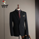 Woodpecker (TUCANO) suit men's suit slim Korean style professional suit suit men's business formal wear high quality groom's wedding clothing black (suit + trousers) XL 52