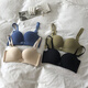 Victoria's Style Frontschnalle trägerloser Nicht-Rutsch-Unterwäsche für Frauen ohne Stahlringe, kleine Brüste, Sammeln und Anpassung von BH-Unterwäsche, schwarzer Anzug 70A 32B [klein, empfohlen, eine Größe zu wählen].