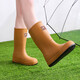Mode Regenstiefel für Frauen mit mittlerer Röhre nicht rutschfeste wasserdichte Schuhe plus samtrische Regenstiefel Küche Arbeit vier Saison Gummischuhe überschuht Wasserstiefel weiß [flüdlos] 38