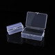 PP transparent plastic lock box with lid desktop organizer small accessories jewelry box portable parts storage box empty box large lock (14.4*8.5*3.4)/1 piece