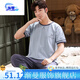 Jianman boy pajamas summer teenage boys junior high school high school home clothes for summer thin style can be worn loose men NJ-Q short-sleeved trousers men 3519 M teenage size