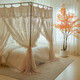 2025 Children's Mosquito Net Nouvelle chambre française Palais de luxe Palais Home Bed rideau clair luxe à trois portes Princesse Style Landing Urban Mosquito Net-902 Rose Manor-Cream Abricot 150 * 200cm