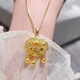 VZZS gold store same style safe lock melon seed buckle gold lock pendant sand gold necklace blessing word gold lock clavicle chain fake gold necklace Chopin chain melon seed buckle middle lock free counter gift box