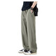 Lee Dprre Pantalones para hombres Pantalones delgados y rectos del verano Pantalones de seda de hielo transpirable de secado, secado, grises, gris M