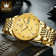 Amani Watch Popular Watch Men Mené Mecánico Comercio mecánico de alta gama Ciclón de alta gama Impermeable Doble Calendario Reloj Cinturón de acero-6630 habitaciones blancas de oro