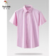 Holzspecker (Tucano) Marke Tail Ware Counter Cleeber Label Herren-Baumwollhemd atmungsable sommer saubere Farbe Mode Baumwolle Komfortable Kurzärmel-Hemd Pink S 165/84a/3895-105Jin [Jin gleich 0,5 kg]
