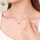CHINA GOLD 18K gold fashion small waist pendant women's clavicle chain K gold necklace Valentine's Day birthday gift for girlfriend and wife 18K gold small waist pendant free sterling silver chain about 0.03g