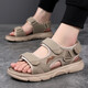 Platini brand thick-soled sandals for men 2025 summer new fashion sports and casual beach shoes for men, non-slip sandals HHS9230 green 38 standard leather shoes size