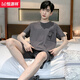 Hengyuanxiang pyjamas Coton masculin Coton Coton à manches courtes à manches courtes minces plus taille pour hommes décontractés pour hommes et à la maison d'automne de taille pour hommes à manches à manches courtes pour hommes [100-125Jin [Jin est égal à 0,5 kg]]]