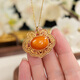 Dara beeswax pendant for women, raw stone full of honey, chicken oil yellow 925 old wax pendant, Russian material, practical Chinese Valentine's Day gift
