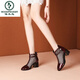 
Woodpecker Martin Boots for women's summer thin 2025 new patent leather hollow short boots thick heel high heel mesh boots genuine leather mesh sandals black 38