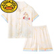 G.duckkids leche dragón dragón seda de seda fría pijama de verano mediano y niño grande delgada de manga corta