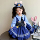 Dan Bird King Girls Judy Rabbit Police Officer Princess Dress Spring and Autumn Children's College Style Dress COS Clothing Girls Lolita Blue Dress + Tie 110 Codes