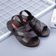 HUILIRUI [Vietnam Rubber] Version coréenne des sandales pour hommes décontractées sans glissement confortable et durable Sandales masculines Nouvelles en été 698 Black (version anti-glissée) 42 (adaptée à 41)