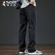 Woodpecker (TUCANO) jeans men's autumn and winter pants men's loose straight casual pants American wide-leg trousers black 33