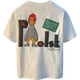 Camiseta de camiseta de camiseta estampada de graffiti estampada de Mishide, camiseta suelta de media manga holgada, algodón xinjiang de algodón cómodo y versátil blanco [JSW9923 m es adecuado para 90 a 108 Jin [Jin equivale a 0.5 kg] Wall de igual tamaño