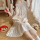 Victoria's style pajamas with chest pad for women in summer 2025 new loose and cute Korean style floral nightgown mid-length home clothing large size M16862 [with chest pad] M