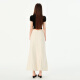 
Rice mirror apricot color high waist denim skirt women's spring and summer niche design slim fish tail skirt mid-length skirt 1047 apricot color M