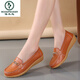 Pecker Généralités en cuir chaussures plates pour femmes Round Te Chaussures mère chaussures haricots haricots doux semelles légères femmes chaussures célibataires de bœuf Tendon semelle infirmière chaussures 6630 blanc 40