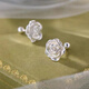 Yumian sterling silver earrings 999 pure silver earrings and earrings birthday gifts for girls 2025 new jewelry accessories high-end romantic rose screw earrings