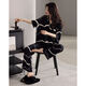
Yalu pajamas for women in summer modal short-sleeved trousers thin summer 2025 new ice silk summer home clothing 12049 brown M (160 size) recommended weight 80-100 Jin [Jin equals 0.5 kg]