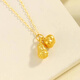 Ji Bochi Pure Gold Silver Necklace Women's G24K Gold Good Persimmon Peanut Pendant Niche Temperament as a Birthday Gift for Girlfriend Good Persimmon Lianlian Single Pendant with Thickened Gold Layer