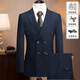 TPZBWG high-end brand double-breasted suit suit set for men 2025 new business casual collar two-piece set black M 170