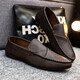 
Yierkang picks up the spring breathable versatile and comfortable casual leather shoes British trendy men's shoes 2025 non-slip one foot D826 brown 39