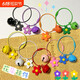 Candy color spray paint creative wire ring rope small flower bell keychain small fresh diy handmade hanging accessories random 1 wire ring + 22mm bell + small flower