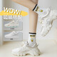 Women's middle socks summer thin cotton socks Japanese cute white sports socks spring and autumn short socks students versatile ins trend [Random color] 5 pairs of packages, all sizes