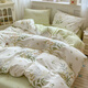 Mercury series small fresh 80 count pure cotton bed four-piece set 100% cotton bedding floral quilt cover dormitory bed sheet three-piece fitted sheet style dense leaf fitted sheet style 1.8m four-piece set