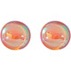 2025 Spring New Style Flashing Colorful Laser Silver Needles Small Earrings Cute Everyday Earrings Trendy Peach Heart Earrings Colorful Laser Earrings Three-piece Set-Pink Yellow Blue