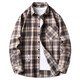 
Plaid casual shirt men's spring and autumn long-sleeved shirt Korean top retro loose summer thin coat 9903 meters blue XL