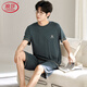 浪莎（LangSha）莫代尔男士睡衣薄款短袖大码宽松家居服套装2025新款 6623 L