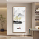 Zilang Zen decorative painting new Chinese style hanging painting entrance vertical mural hotel tea room corridor aisle wall ink landscape painting 03-autumn 70*140 wood grain yellow frame (PS frame + canvas)