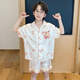 诗茹梦夏季儿童短袖套装家居服春夏季冰雪丝翻领男孩男童卡通款开衫睡衣 6636#（黄色龙） 135 童14码 125-135CM 50-60斤