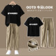 
Cool Chapter (KUZHANG) Boys Cool Summer Suit Set 2025 Children's Handsome Fashion Short Sleeve Trousers Big Children's Summer Internet Celebrity Street Trendy Clothing Two Sets of Change Combination 9767 Black 5798 Khaki + 160 CM