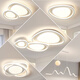 Les NVC Volles Spektrum Hochbritchem Augenschutz Wohnzimmer Deckenleuchte Neue moderne einfache atmosphärische Hauptschlafzimmer Deckenlampe RG1049 Weißes Dreieck 110*80 cm