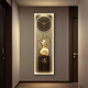 Entrée Horloges d'entrée et légères horloges d'art de luxe et horloges salon sans trous 2025 Nouvelle horloge peinture suspendue avec des lumières par 1371 30 * 90cm