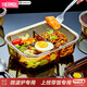 
THERMOS glass lunch box microwave oven heating special bowl office worker brings rice lunch box fruit sealed partition fresh box (with rice set) long three partition 1050ml + insulation