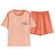 Arctic Velvet Pure Cotton Summer Pyjamas Femmes Pilover Pajamas Summer Shorts à manches courtes et décontractés Clothing Home Clothing Z9859 XL [Recommandé 120-140jin [Jin est égal à 0,5 kg] usure]