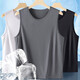 Gilet de sport pour hommes Les hommes portent des vêtements de course et de fitness pour l'été, un sweat à séchage rapide T-shirt sans manches en soie à manches en soie à manches en masse [blanc] 4xl (180) 150-160jin [Jin est égal à 0,5 kg]