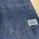 Romon High-Und Ice Oxygen Bar Brand à la mode Harren Pint Jeans Men's Summer Fin Low Straight Casual Pantal Blue 32 140-150Jin [Jin est égal à 0,5 kg]