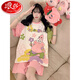 Langsha Hellokitty Pyjamas für Frauen 2025 Neue Sommer-Baumwoll-Kurzhülle Dünnes Modell Großgröße Fett MM Girl Junior High School Schüler Z-9928 m [Empfohlen 70-90jin [Jin gleich 0,5 kg]] Durchschnittliche Größe