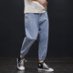 Pantalones sueltos de gran tamaño de nueve puntos para hombres más grasas más grandes pantalones para hombres pantalones de papá 9904 pantalones azul claro 32